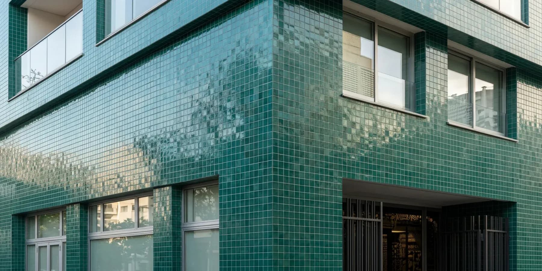 Fachada com revestimento cerâmico Mazza